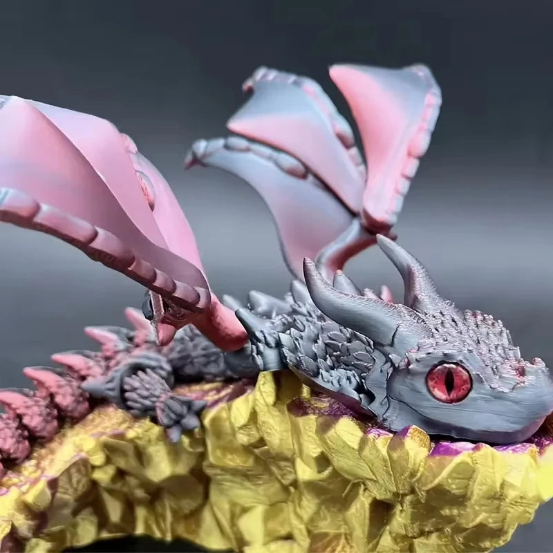New 3D Printed Wyvern Dragon with Wings Simulation Model Gift Articulated Dragons Fidget Dragons Desktop Ornaments