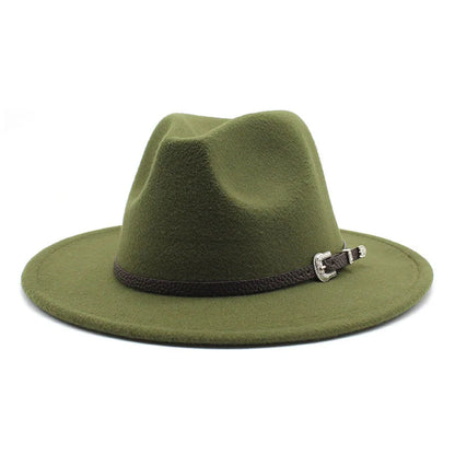 British Style Felt Jazz Fedora Hat 59-61CM Size Panama Trilby Hats for Women Men Gentleman Wedding Party Hat