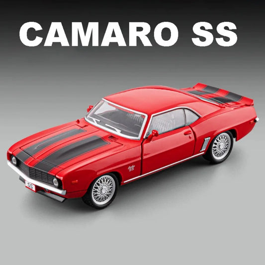 1:32 Scale Camaro SS Model Sports Car Toy Sound Light Doors Opened Alloy Diecast Vehicles Models Toys Home Decoration Presents