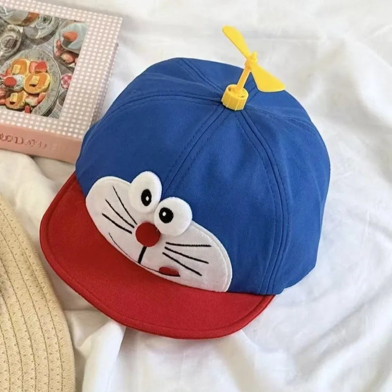 Doraemons Bamboo Dragonfly Sun Cap Cartoon Helicopter Propeller Adventure Hat Adjustable Snapback Hat Baseball Cap Gifts