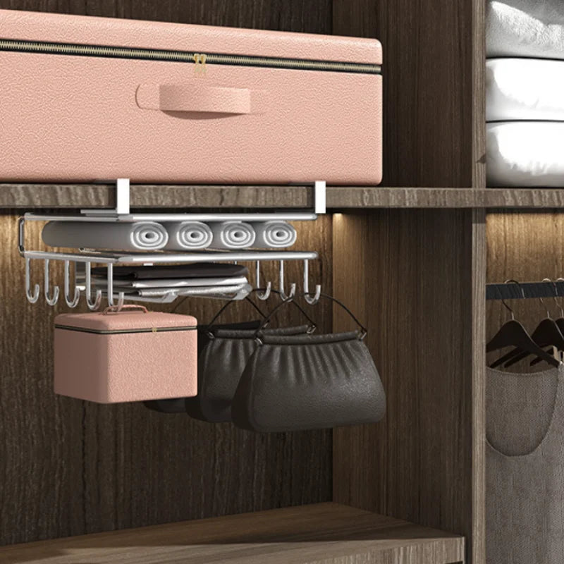 304 Stainless Steel 2 Layer Kitchen Rack Punch-free Cabinet Storage Holder for Cutting Board Towel Cup