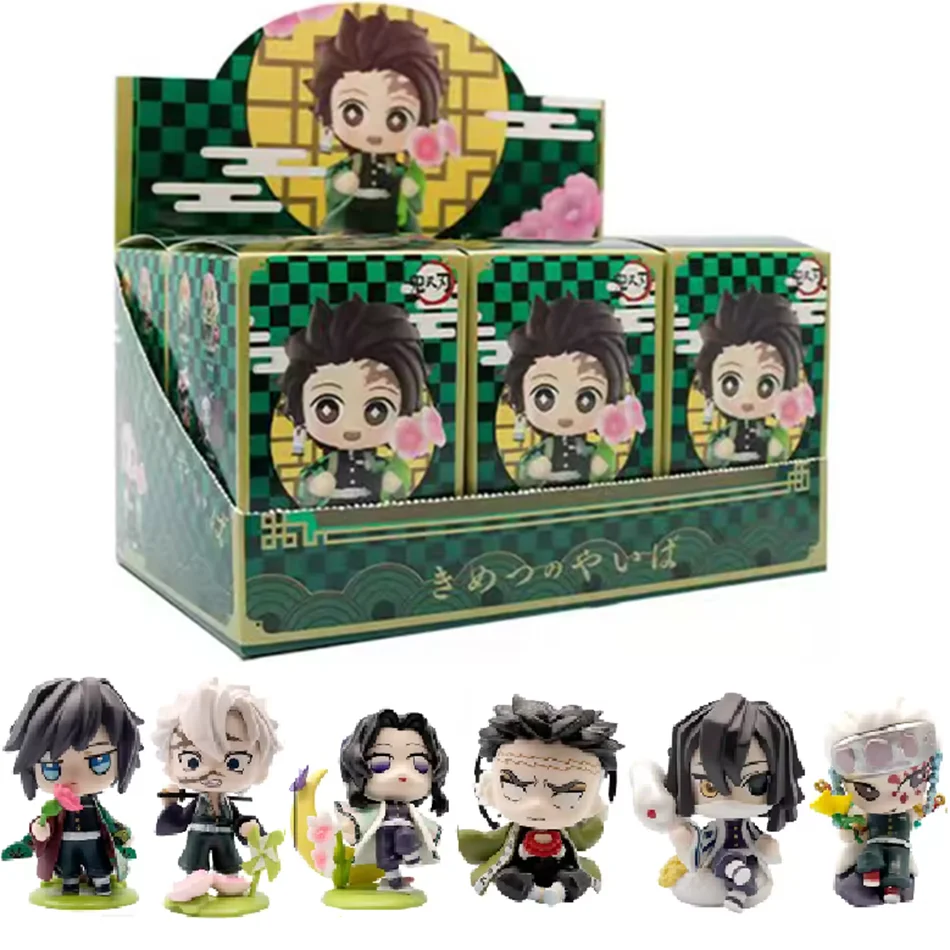 Hot Demon Slayer Tanjiro Kamado Nezuko anime cartoon figure blind box creative personalized statue model ornament surprise gift