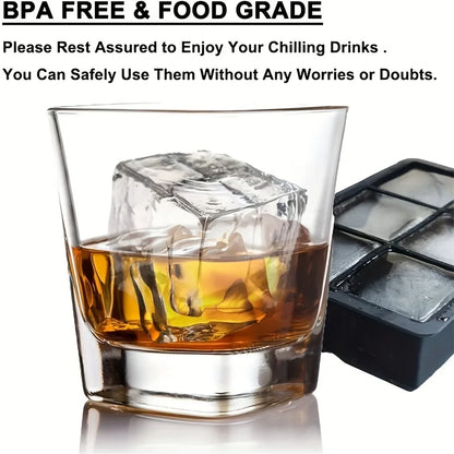 6-Grid Ice Silicone Cube Mold Tray DIY Freeze Ice Maker Creative Ice Cube Mold Barware Tools Perfect for Freezer, Cocktail