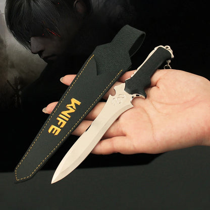 18CM Resident Evil Leon Scott Kennedy Weapon Combat Tactical Knife Game Periphery Full Metal Model Collectible Ornaments Boy Toy