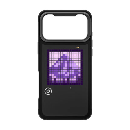 DIY LED Pixel Phone Case for iPhone 17 Series Custom Text & Pattern Animation with Built-in Fold Stand & Rechargeable Battery