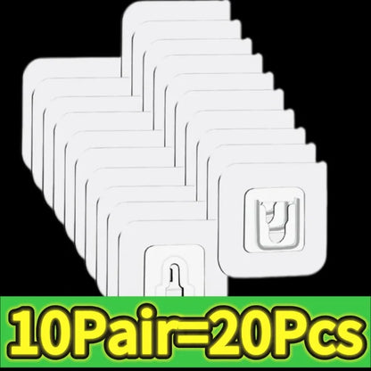 10-200 Double-Sided Hooks Strong Adhesive Transparent Traceless Wall Hook for Kitchen Bedroom Storage Holder Plug Socket Hanger