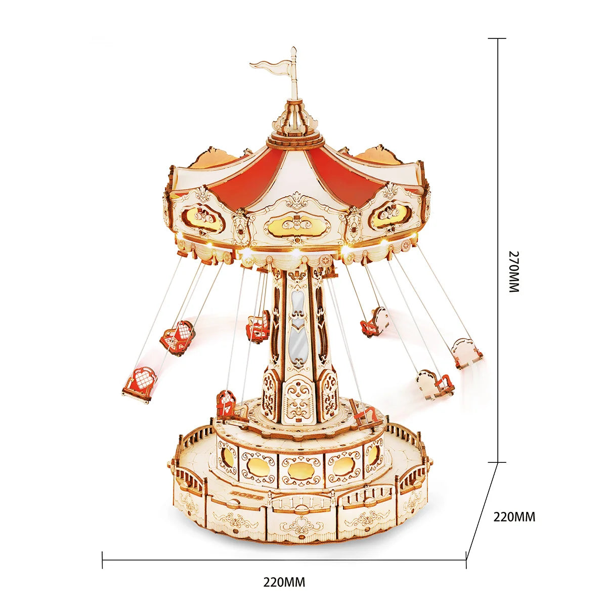 Robotime Magic Amusement Park Wooden Toys DIY Music Box Moveable 3D Wooden Puzzle for Kids Gifts for Christmas EA