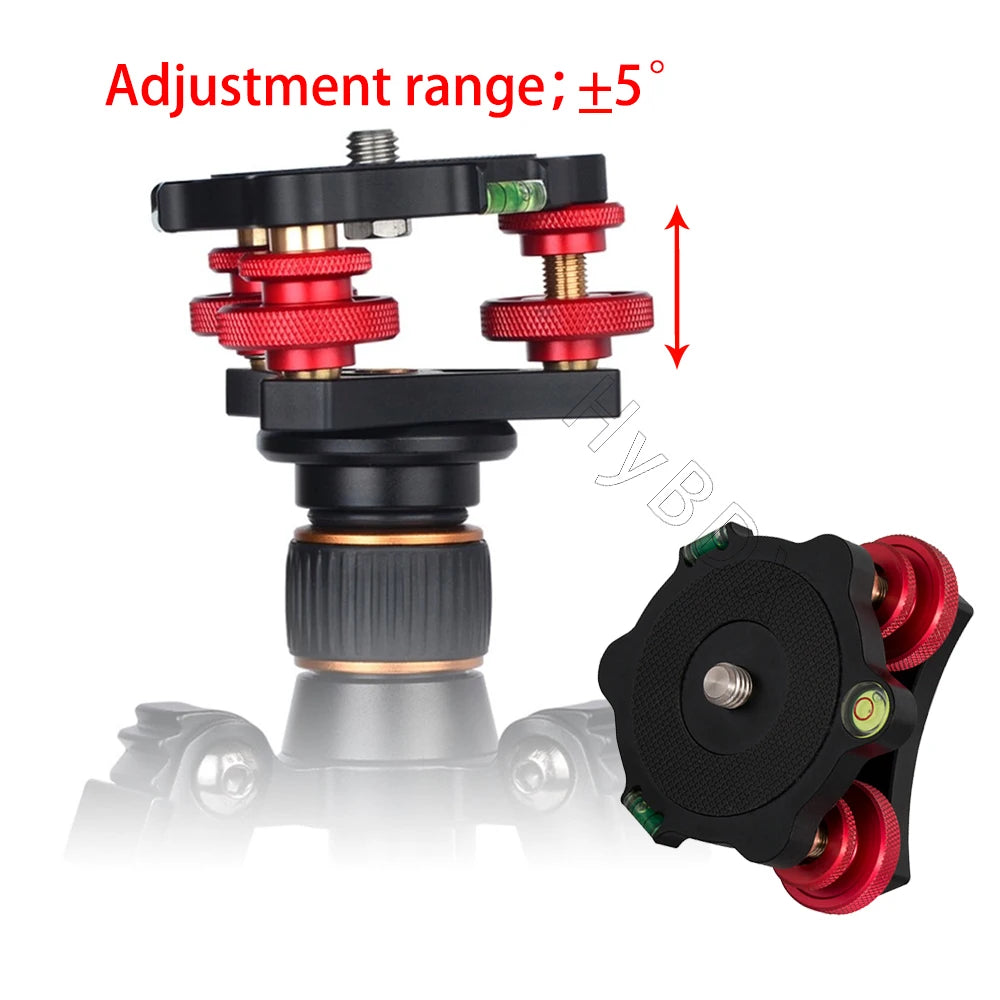 Tripod Speedy Leveling Base Leveler Adjusting Base Panning Level Plate With Bubble Level For   DSLR Camera