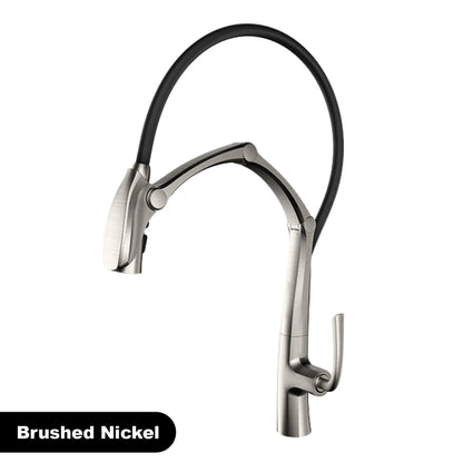 Luxury Gunmetal Brass Kitchen Faucet with LED Display,Sensor&Pull-Out 3-Function Spray,Touchless High Pressure Water-Saving Tap