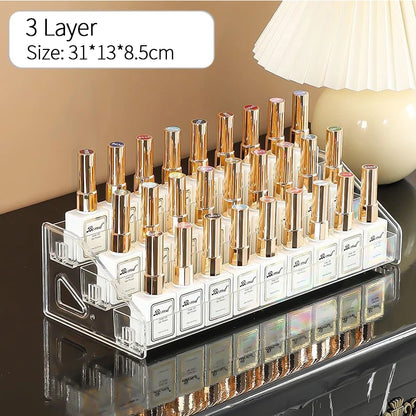 Clear Acrylic Nail Polish Display Stand Multi-layer Plastic Storage Rack UV Gel Shelf Quick Install Cosmetic Manicure Storage