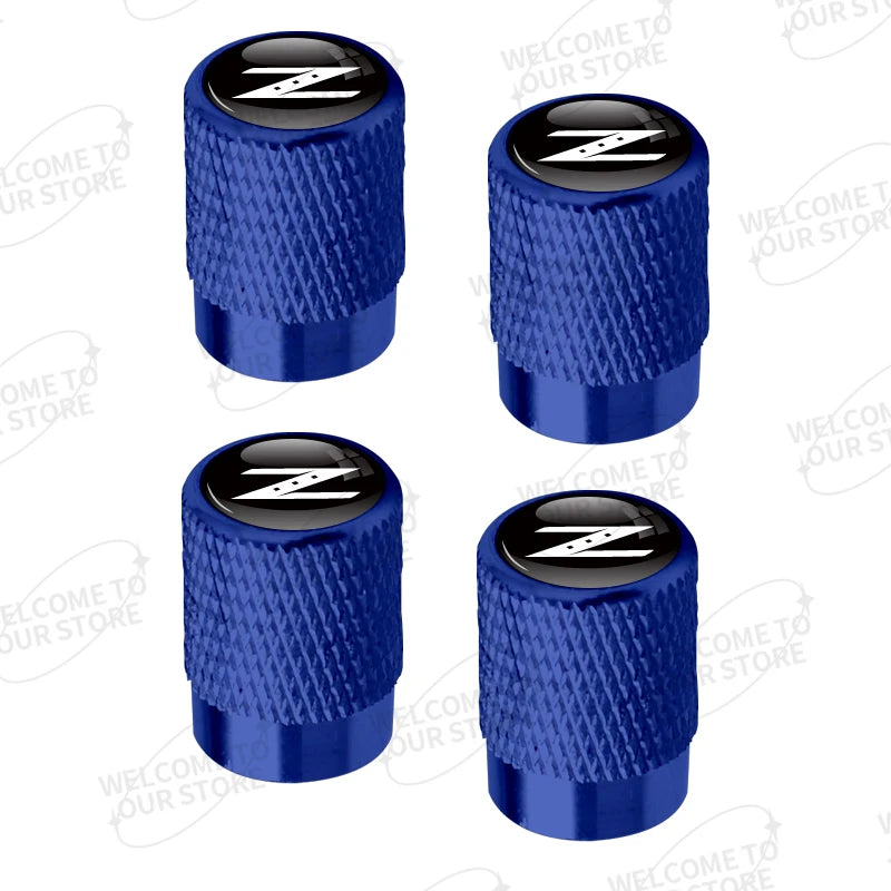 Aluminum For Fairlady Z Z33 Z34 370Z 350Z 300ZX GTS Skyline GTR Logo 4pcs Car Decor Wheel Tire Valve Caps Stem Cover Accessories