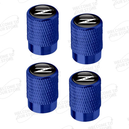 Aluminum For Fairlady Z Z33 Z34 370Z 350Z 300ZX GTS Skyline GTR Logo 4pcs Car Decor Wheel Tire Valve Caps Stem Cover Accessories