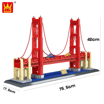 WANGE City Architecture Sydney Opera Santorini Building Blocks Chamartin Stadium Mosque Assembled Model Collection Toys For Gift