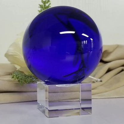 40MM Blue Crystal Ball Ornaments Asian Rare Natural Magic Glass Ball Healing Sphere Photography Decoration Home Decorative Balls