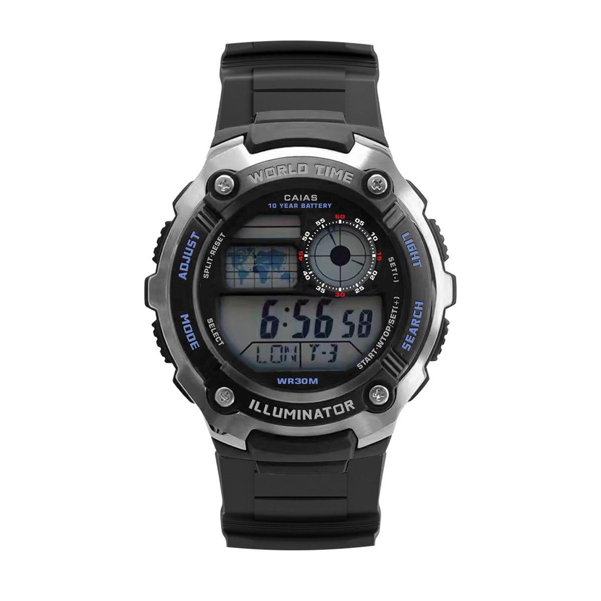 Original shock Watch unisex sports electronic watch full function LED display alloy world time oak series