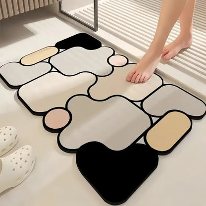 Special-shaped bathroom diatom mud floor mat household absorbent mat bathtub side anti-slip mat toilet door mat entrance mat