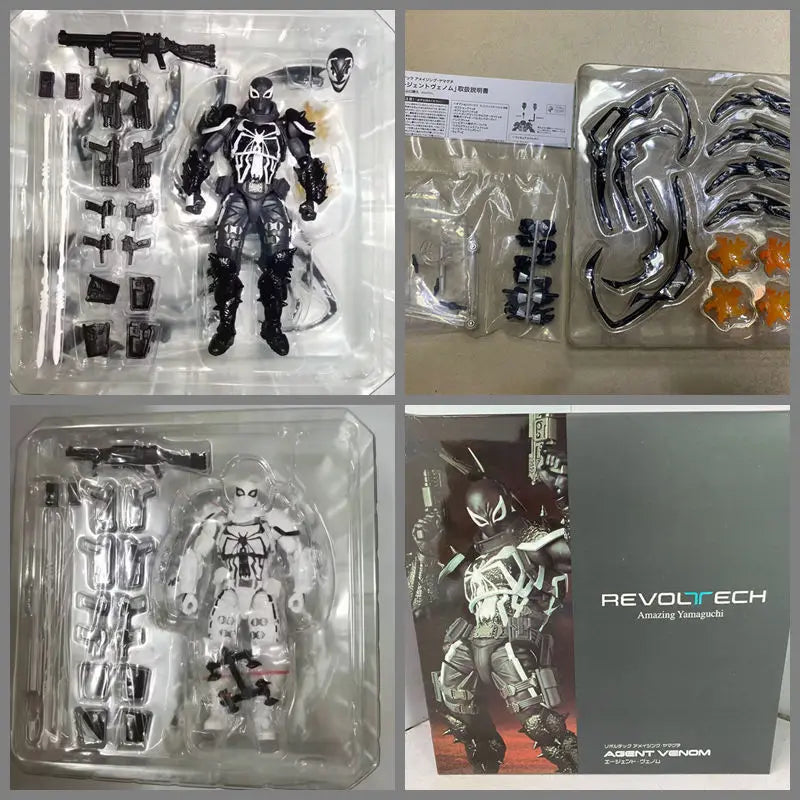Revoltech Amazing Yamaguchi Agent Venom Full Articulated Action Figure Collectible Desktop Display Ornament For Adult Collection