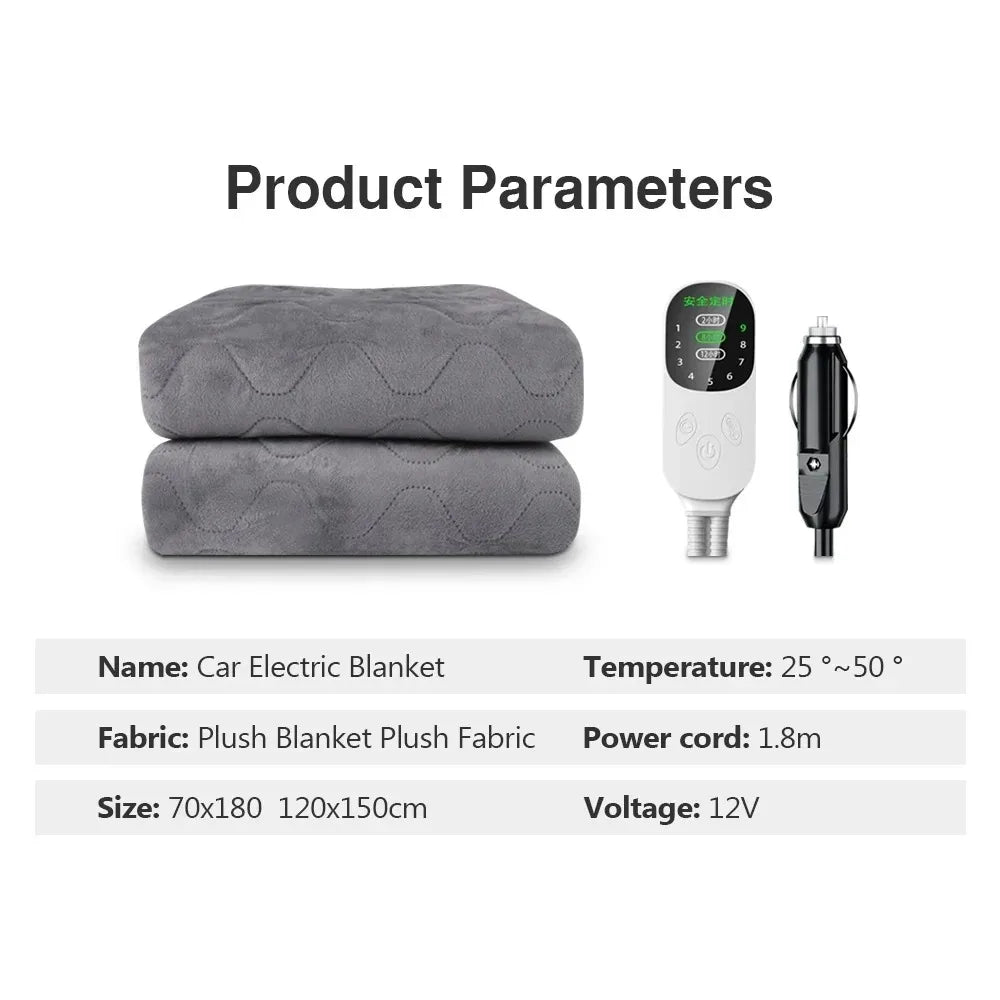 12V Electric Blanket Seat Heating Pad for Camping Trucks Off-road Vehicles Warm Heater Sleeper Heated Blanket