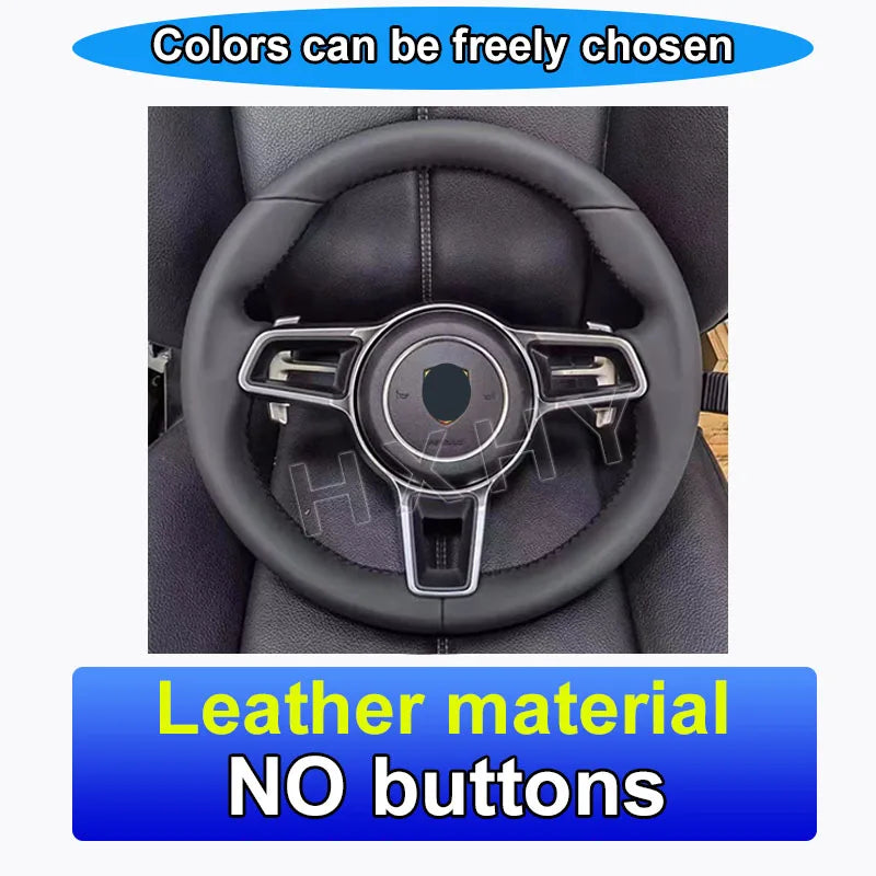 New Upgrade Alcantara Leather Steering Wheel For Porsche Macan Panamera Cayenne 718 911 Custom Genuine Carbon Fiber LED Interior