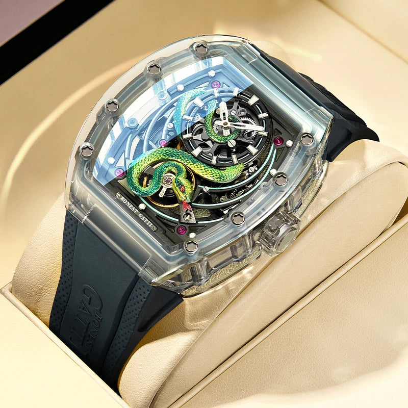 BONEST GATTI Watch Birthday Gift for Husband German Automatic Mechanical Luminous Year of the Snake Limited Edition Men's Watch