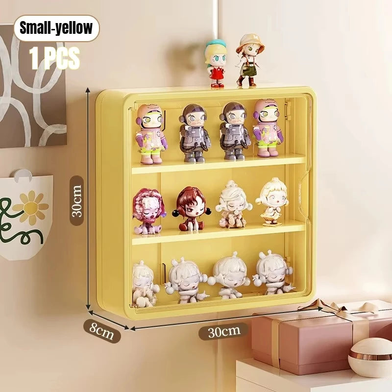 Wall Mounted Storage Box For Action Figures Magnetic Suction Display Rack Organizer for Blind Box Toy Dustproof Doll Storage Box