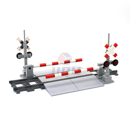 City Traffic Lamp Signpost Railway Barrier Building Blocks MOC Street View Accessories Bricks Speed Limit Indicator Warning Toys