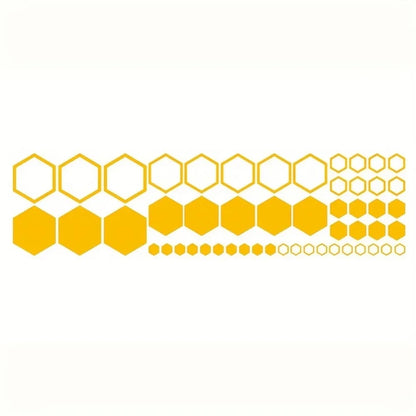 52pcs Honeycomb Auto Vinyl Decals Large and Small Combination Hexagonal Stickers DIY Car Body Cool Styling Open Style Decoration
