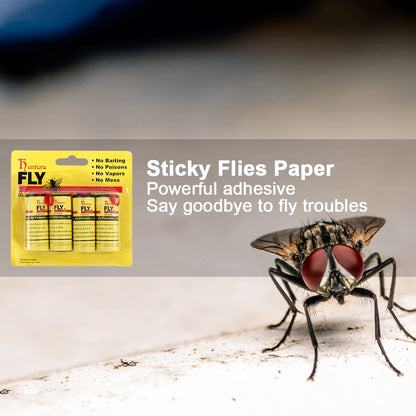 Fly Catcher Disposable Fly Killer  Trap  Control Fly Trap Paper Strip  Easy To Use for House Kitchen