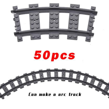MOC City Bricks Train Flexible Construction Parts Railway Curve Track Building Blocks Model Accessories Compatible with 53401