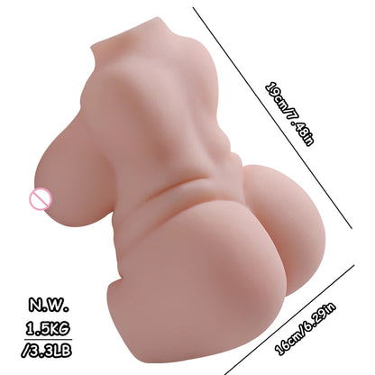Real Ass Big Breast 3D Sexy Women Half Body Silicone Sex Doll Lifelike Vagina Male Masturbator Sex Toys For Men