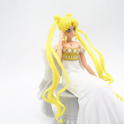Hot 15cm Seated wedding dress Sailor Moon Tsukino Usagi Anime Figure Decoration Collection Doll Action Model Toys for Gift