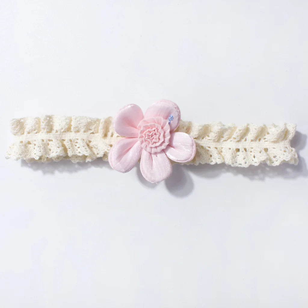 New Baby Hair Accessories Cute Flower Lace Elastic Headband for Infants Children's Fontanelle Protection