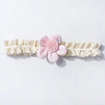 New Baby Hair Accessories Cute Flower Lace Elastic Headband for Infants Children's Fontanelle Protection