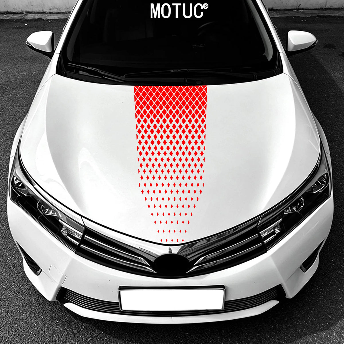 Diamond Rhombus Mesh Engine Hood Sticker Universal Car Hood Decal Self‑Adhesive Waterproof Cool Auto Exterior Tuning Accessory