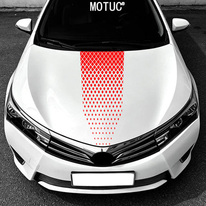 Diamond Rhombus Mesh Engine Hood Sticker Universal Car Hood Decal Self‑Adhesive Waterproof Cool Auto Exterior Tuning Accessory