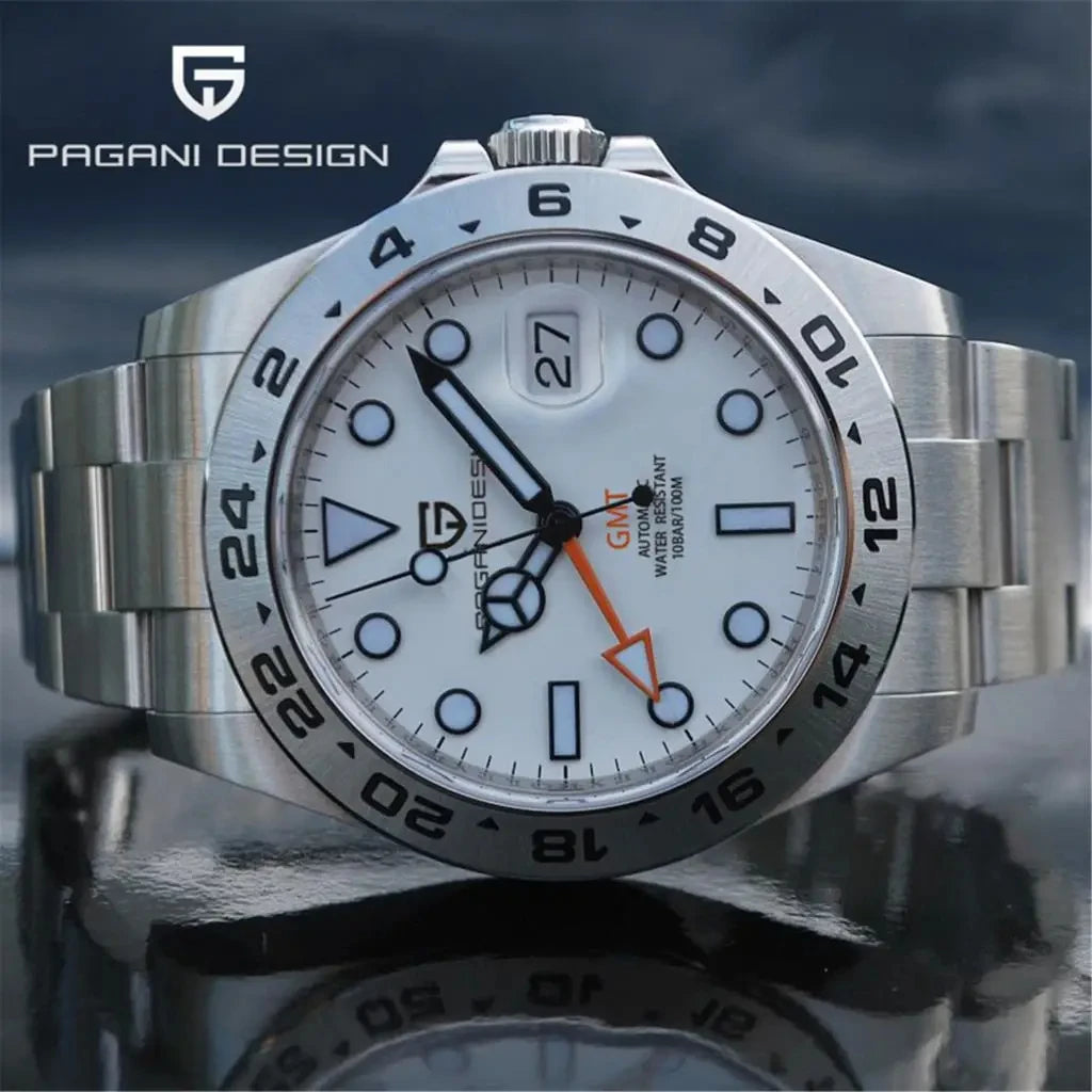 PAGANI DESIGN 2026 New V2 GMT Automatic Machinery Men Watch PD1682 Sapphire Crystal 10 Bar Waterproof Stainless Steel Pagani Des