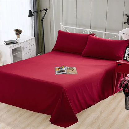 Spring Summer Autumn 1Pc 100% Polyester  Flat Sheet Solid Color High Quality Bed Sheet Various Sizes Can Be Customized