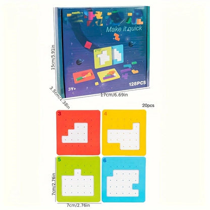 1 Set Colorful Puzzle Game Brain Teaser Toy for Kids Block Puzzle for Mind Exercise Children Toy Gift Challenge for Two Players