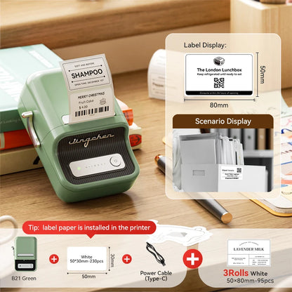 NiiMbot B21 Mini Thermal Printer Wireless Barcode Label Maker Bluetooth Portable Adhesive Label Printers for Office Commercial