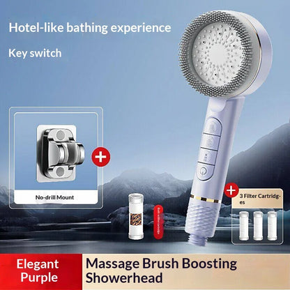 4Modes Pressure Boost Shower Head Multifunction Adjustable Large Water Shower Nozzle Massage Bathroom Accessory