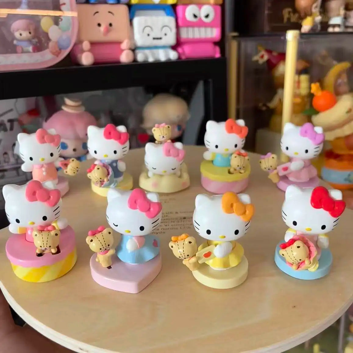 MOETCH Sanrio Hello Kitty Companion Memory Themed Cute Bean Mystery Blind Box Gifts Toy Model Anime Figures Collect Ornaments