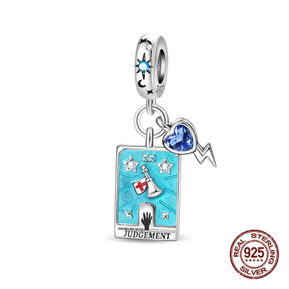 100% 925 Sterling Silver Tarot Collection Pendant DIY Hourglass Beads Fit Pandach Original Bracelet Women Jewelry Birthday Gift
