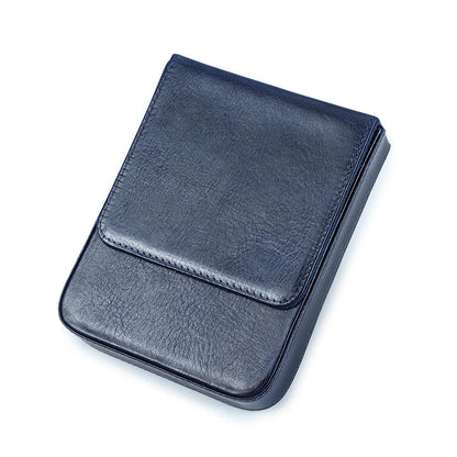 Luxury Genuine Leather 6 Slots Pen Case With Removable Pen Tray Holder Pencil Case Office School Supplies Pouch Creative Gift