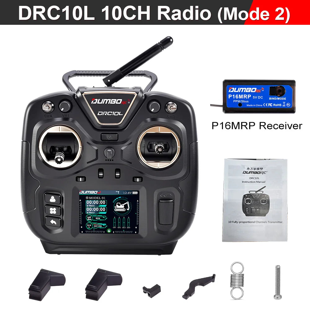 (New Product Surprise Price) DUMBORC DRC10L 2.4G 10CH Coach Mode Remote Controller For RC Plane Car Boat Tank