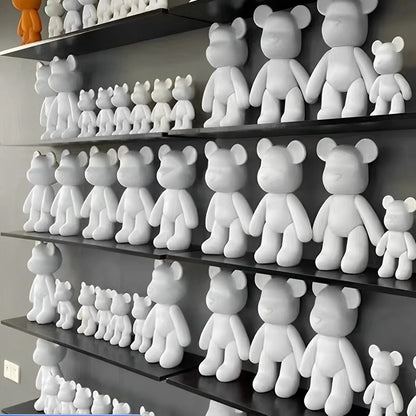 DIY Fluid Bear Sculpture Handmade Bearbrick Doll Ornaments Violent Bear Graffiti Painting Parent child Toy Gift Home Decoration