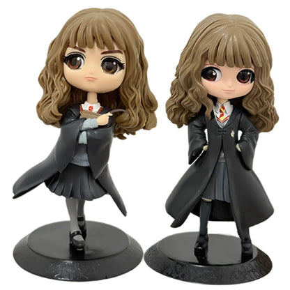 Anime H-arryed Q Version Pottered Action Figures Hermione Ron Malfoy Snape Collectible PVC Model Statue Desktop Decoration Gift