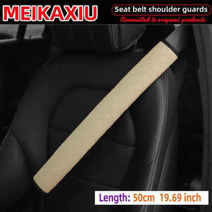 Car PU leather XX pattern shoulder guard cover for seat belt decoration 50 cm (19.69 inches) automotive interior accessories