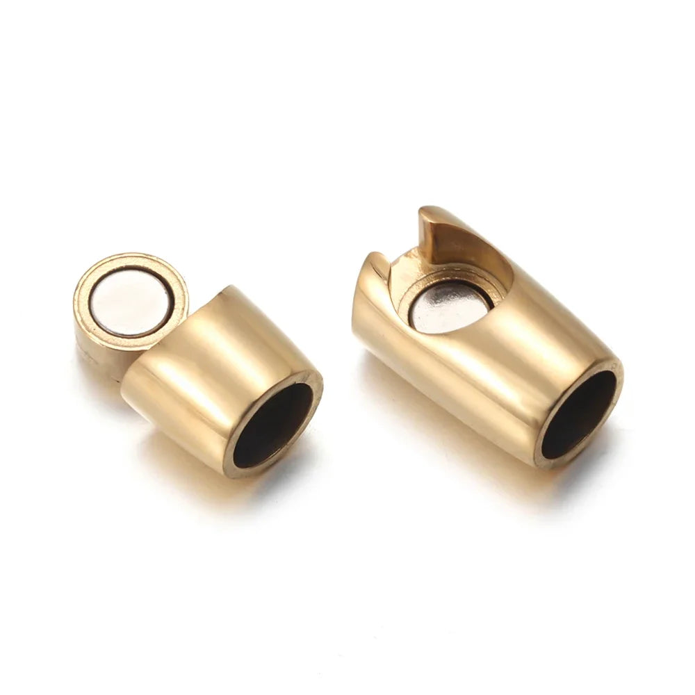 Stainless Steel Magnetic Clasp Hole 6mm 8mm Leather Cord Clasps Magnet Lace Buckle DIY Jewelry Making Bracelet Supplies