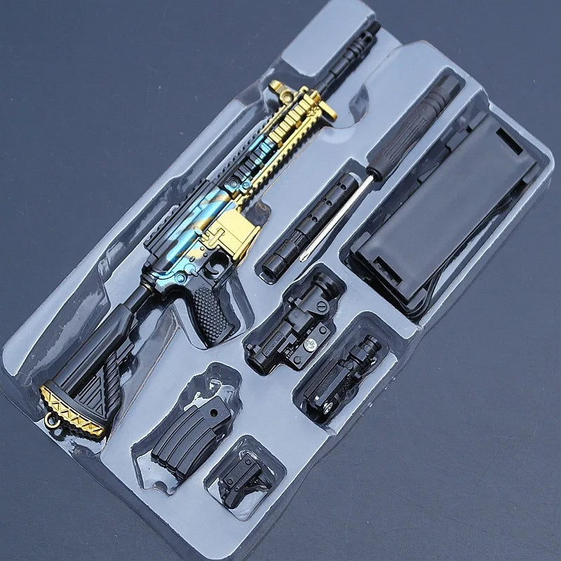 Game Kids Toys PUBG SKS AKM 98K Gun Ornaments Keychain Weapon Model Alloy Prop Decoration War Game Toy Crafts Collections Gift