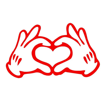 12x7cm Hand Heart Car Sticker Window Glass Body Bumper Decorative Love Gestures Vinyl Film Decor Decal Auto Tuning Accessories
